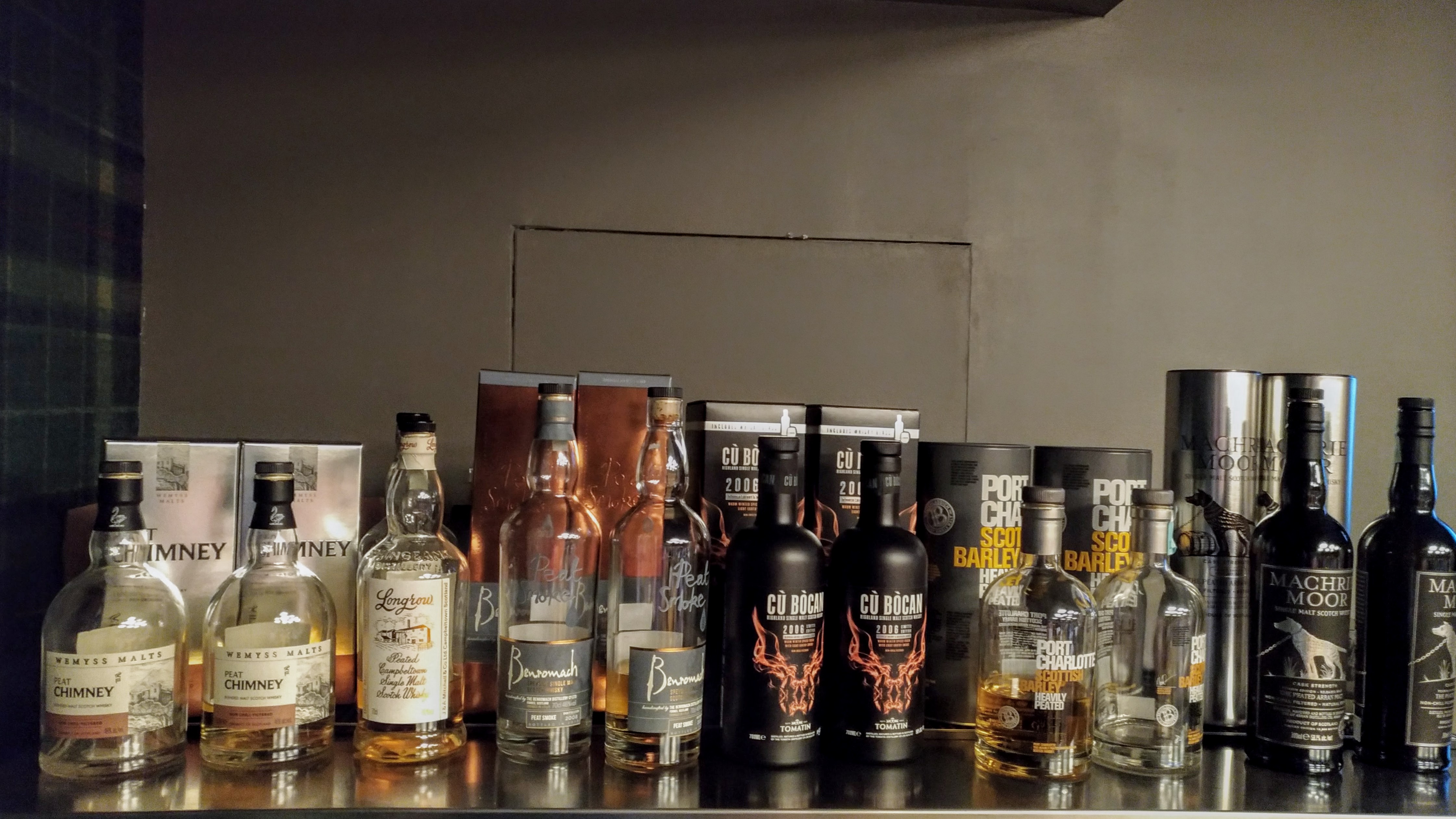 kóstoló whisk(e)y peat chimney longrow benromach tomatin port charlotte arran koval woodford reserve blantons lord elcho ardbeg bourbon whiskey skót whisky whiskynet goodspirit