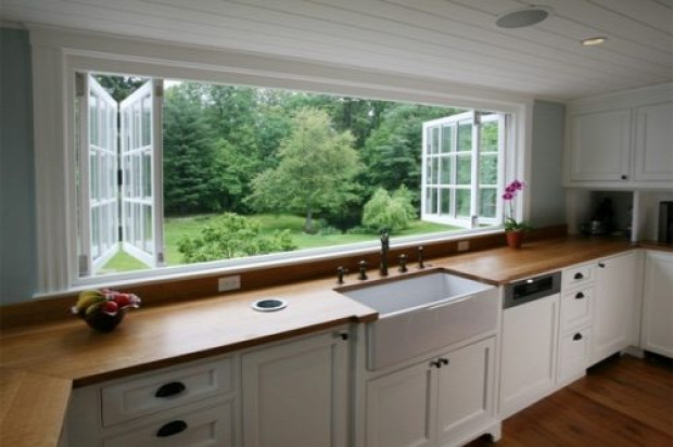 Hétvégi dizájn konyha kilátás ablak