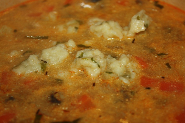 recept főétel melegétel leves levesbetét galuska medvehagyma