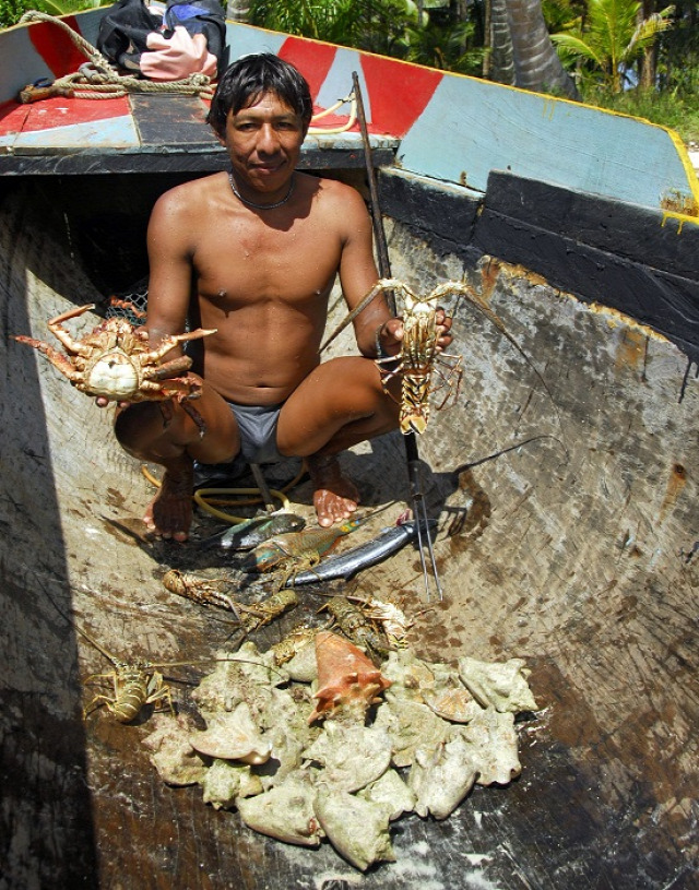 A gunák az ételt a tengerből nyerik (fotó: Csernoch János)