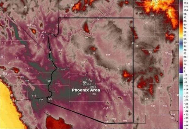 A világ érdekes kánikula hőség Arizona meleg