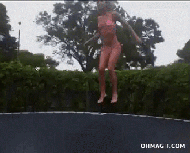 A világ érdekes trambulin lány csaj ugrás esés