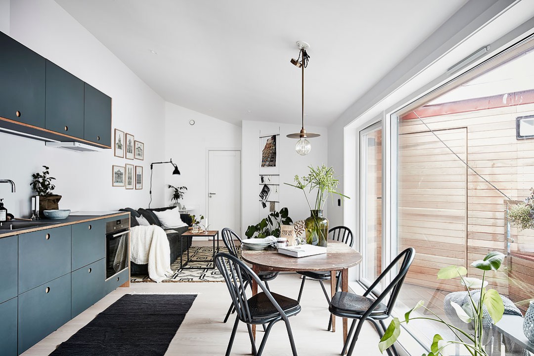 kis lakás skandináv stílus nagyvilág lakberendezés inspiráció penthouse terasz térkihasználás