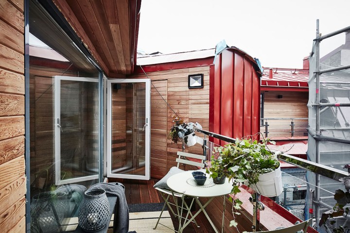 kis lakás skandináv stílus nagyvilág lakberendezés inspiráció penthouse terasz térkihasználás