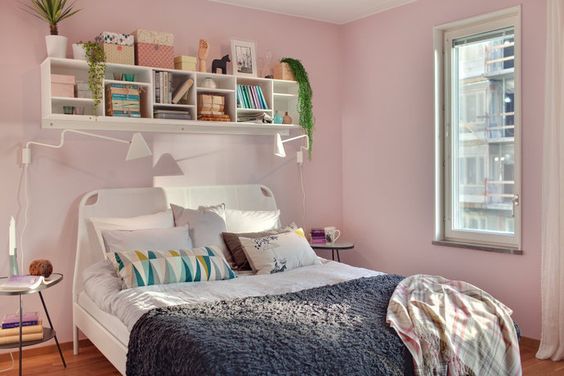 shabby chic romantikus stílus pink pasztell rózsaszín virtuális paletta színes falak hálószoba