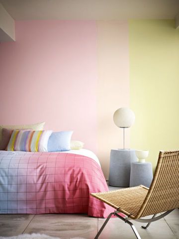 shabby chic romantikus stílus pink pasztell rózsaszín virtuális paletta színes falak hálószoba