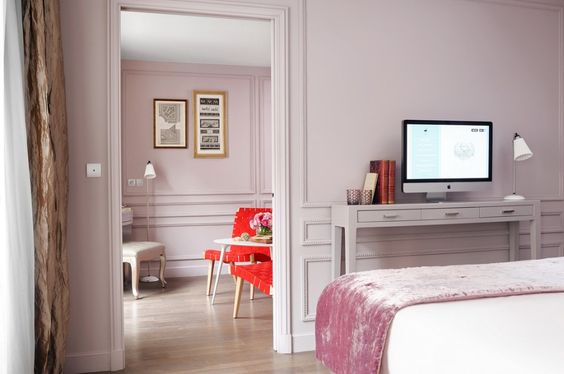 shabby chic romantikus stílus pink pasztell rózsaszín virtuális paletta színes falak hálószoba