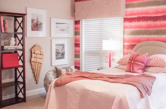 shabby chic romantikus stílus pink pasztell rózsaszín virtuális paletta színes falak hálószoba