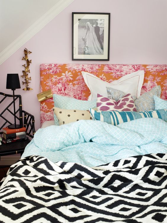 shabby chic romantikus stílus pink pasztell rózsaszín virtuális paletta színes falak hálószoba