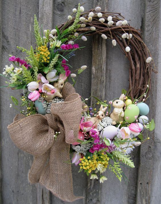 húsvét koszorú ajtódísz tavasz