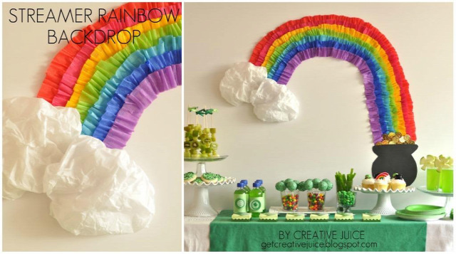 Rainbow Party Streamer Backdrop