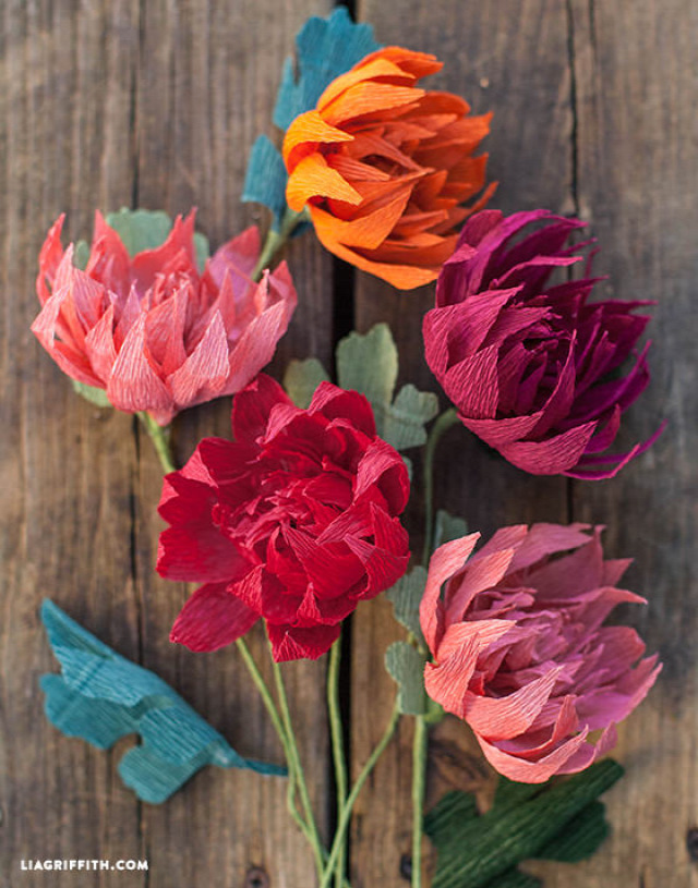 Fall Crepe Paper Mums