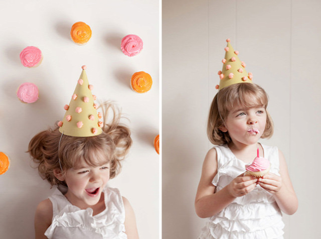 Paper Pom Pom Party Hats