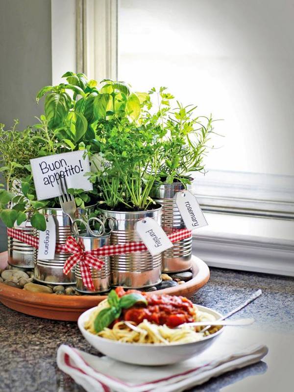 35+ Creative DIY Herb Garden Ideas --&gt; DIY Kitchen Countertop Herb Garden