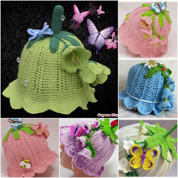 Crochet Girls Bluebell Beanie Hat
