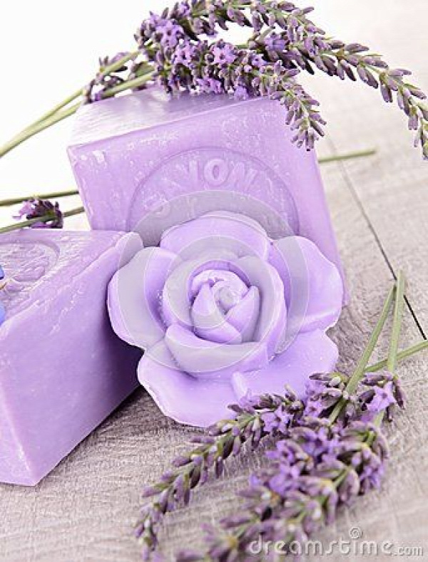 Lavender soap.  I have to admit I hoard pretty soaps to display.  TG
