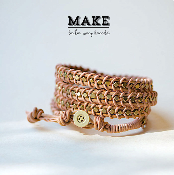 Simple Beaded Leather Wrap
