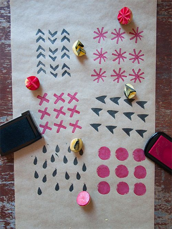 DIY Wrapping Paper has some nice ideas for brown paper also decorating a package to look like a mouse