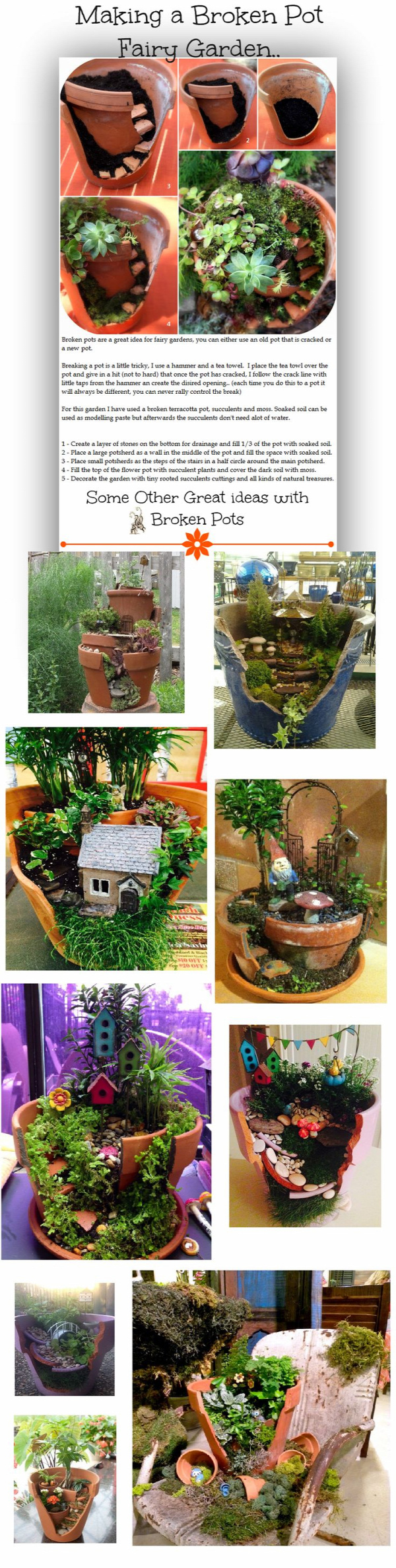 Making a Broken Pot Fairy Garden