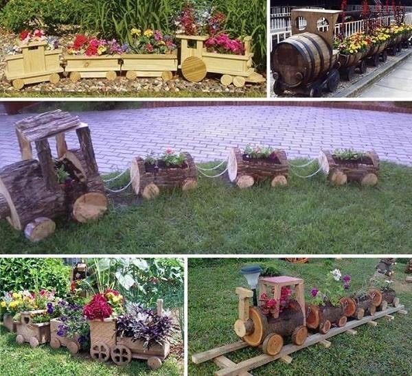 DIY Wooden Train For Your Garden tutorial