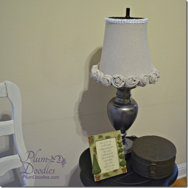 Fabric Covered Trash Can Lamp Shade | PlumDoodles.com