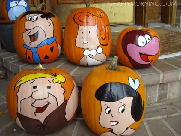 no-carve-flinstones-halloween-pumpkins