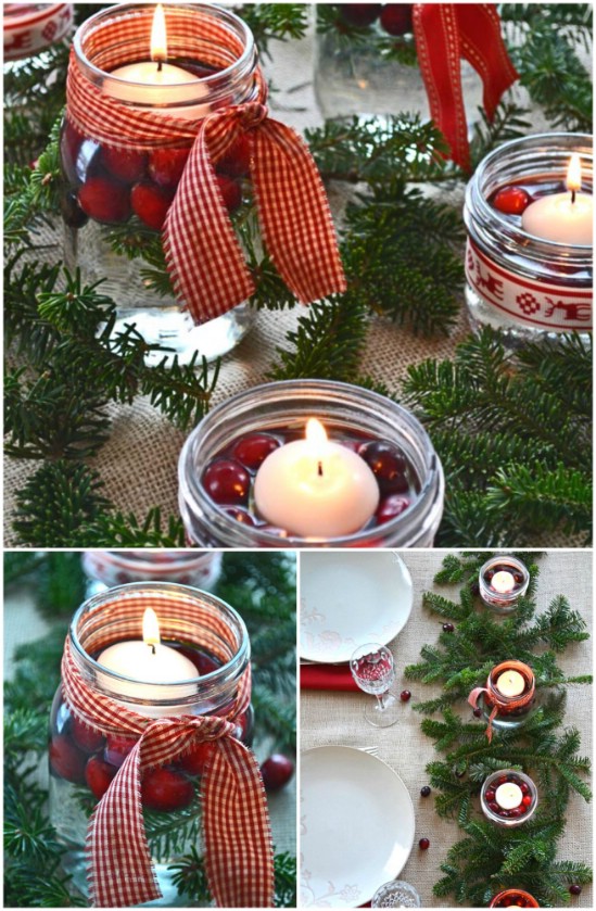 Rustic Centerpiece - 12 Magnificent Mason Jar Christmas Decorations You Can Make Yourself