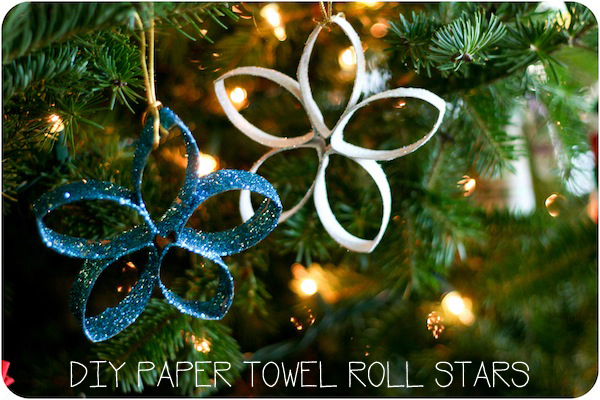 diy paper towel roll stars-5 karácsony papírdísz DIY papírcsillag