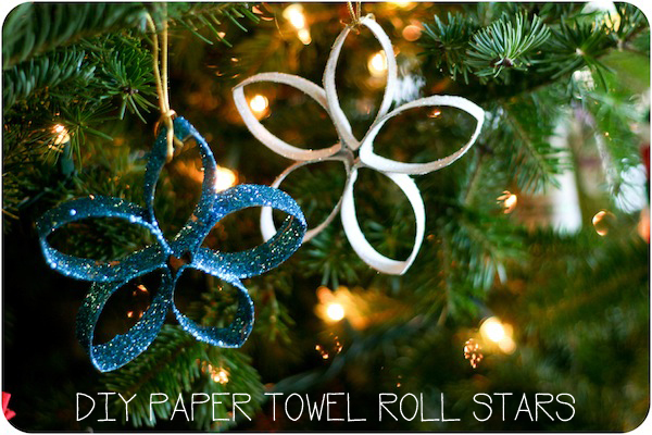 karácsony papírdísz DIY papírcsillag