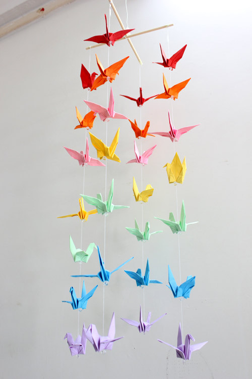 papírhajtogatás origami daru mobildísz függeszték