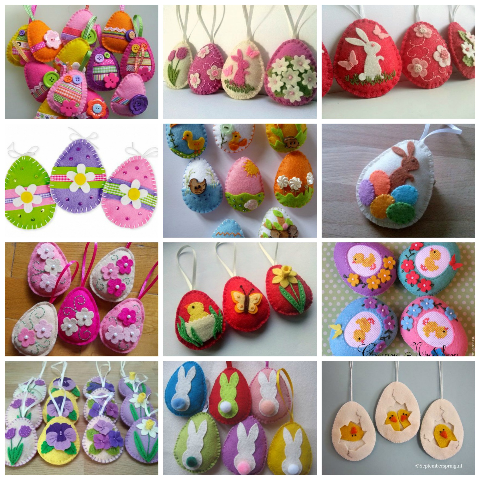 Húsvéti tojások filcanyagból