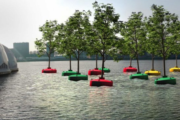 úszó erdő Rotterdam fásítás zöldítés