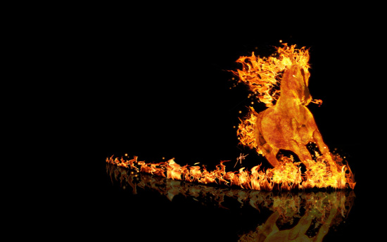 üveg ló üvegolvasztó művész tűz