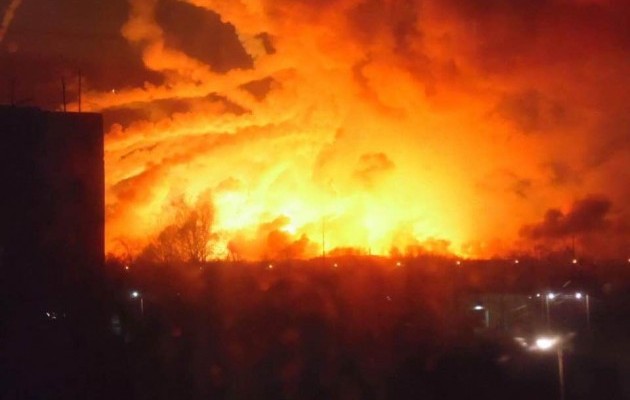 Ukrajna HArkiv lőszerraktár drón dróntámadás tűz