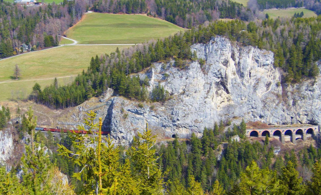 Ausztria Alsó-Ausztria Semmering vonat Semmeringbahn