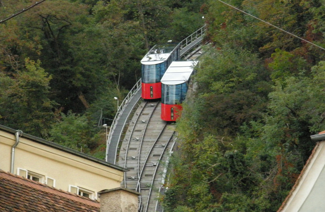 Ausztria Stájerország Graz sikló Schlossbergbahn