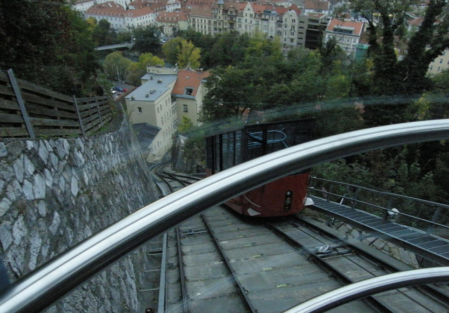 Ausztria Stájerország Graz sikló Schlossbergbahn