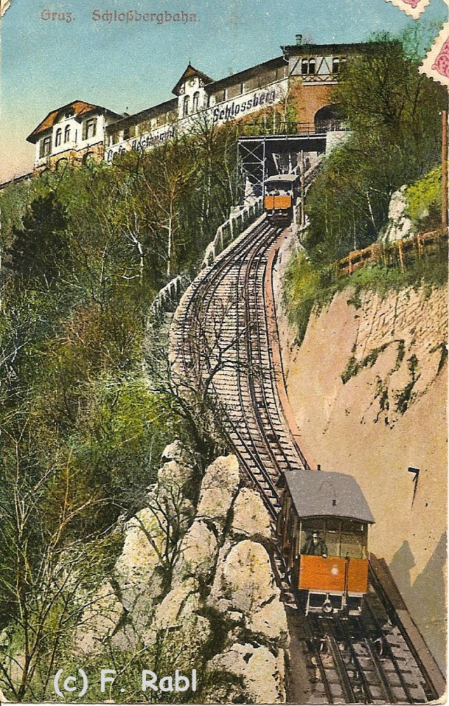 Ausztria Stájerország Graz sikló Schlossbergbahn