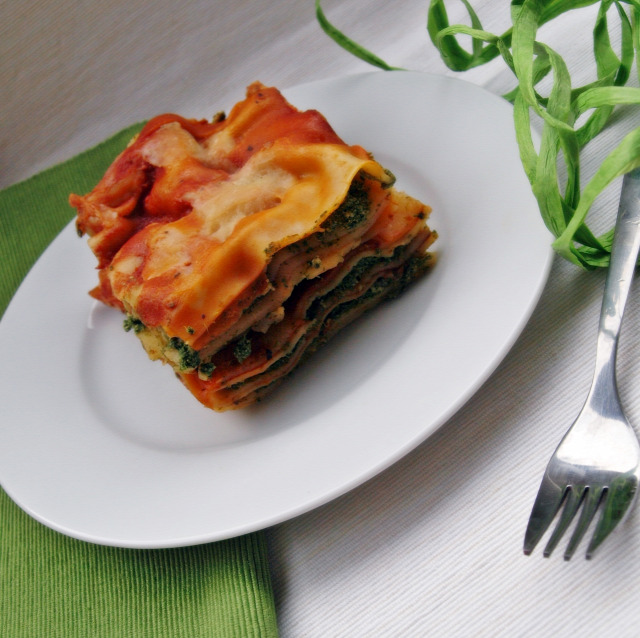lasagne ricotta paradicsomszósz spenót sonka fincsi ebédek fokhagyma mozarella