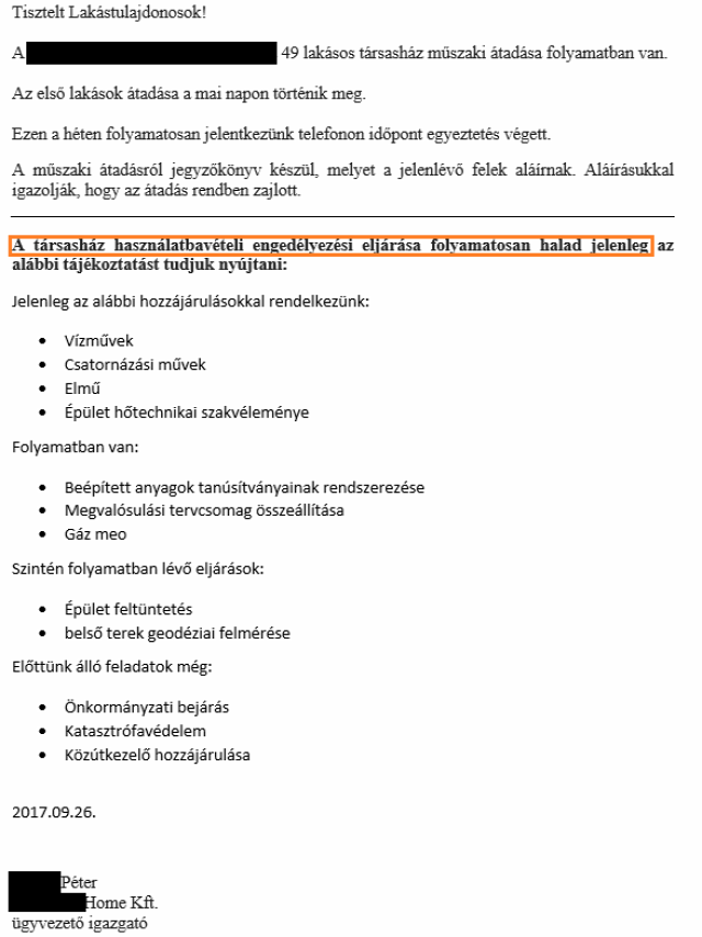 újlakáspiac új építésű lakás műszaki átadás-átvétel használatbavételi engedély kötbér Budapest Magyarország Ingatlanműhely