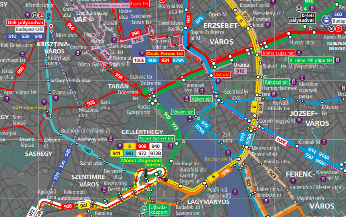 Budapest magazin BKK térkép villamos közút gyorsvasút metró HÉV éjszaka busz