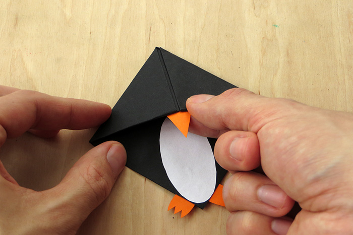 könnyű gyerekekkel olcsó pingvin DIY karton könyvjelző tél gyors család kreatív együtt origami