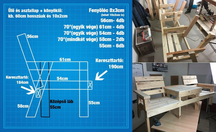 barkácsolás kert kertikiülő fa munka egyszerű DIY