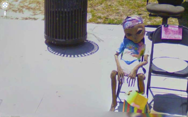 Aliens discovered on Google Street View!