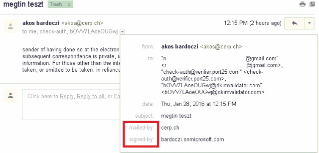 Gmail Labs hitelesítés DKIM DMARC SPF email spoofing középhaladó