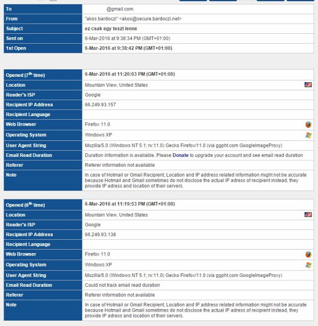 email privacy magánszféra Gmail Horde Zimbra Roundcube Squirrelmail levelezés nyomkövetés