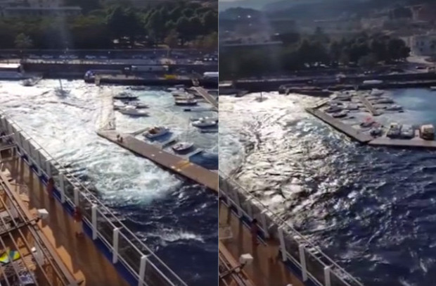 Messina kikötő óceánjáró rombolás