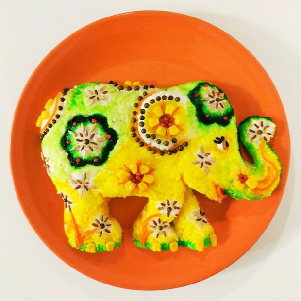 dizájn tányér ehető kép művészet