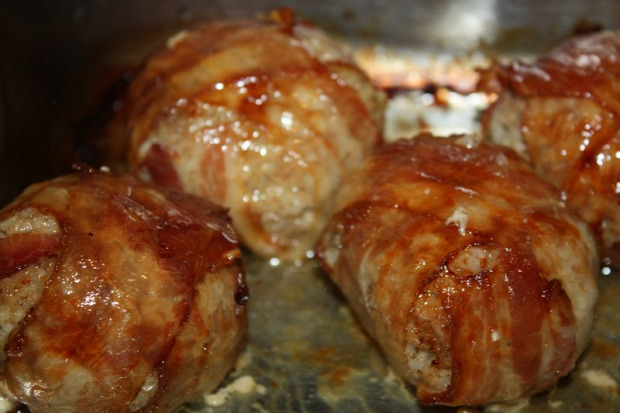 recept főétel húsétel melegétel fasírt húsgombóc bacon
