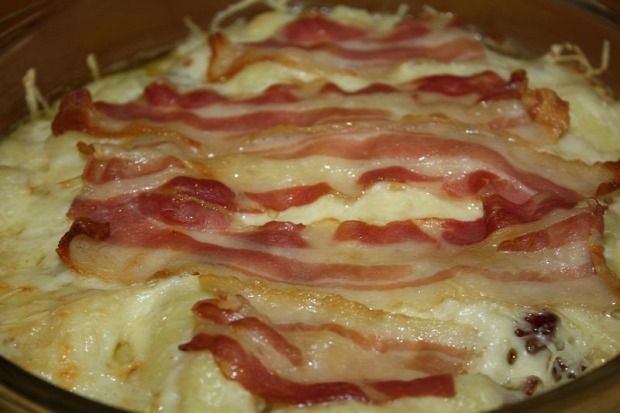 recept főétel melegétel tészta gnocci bacon camembert